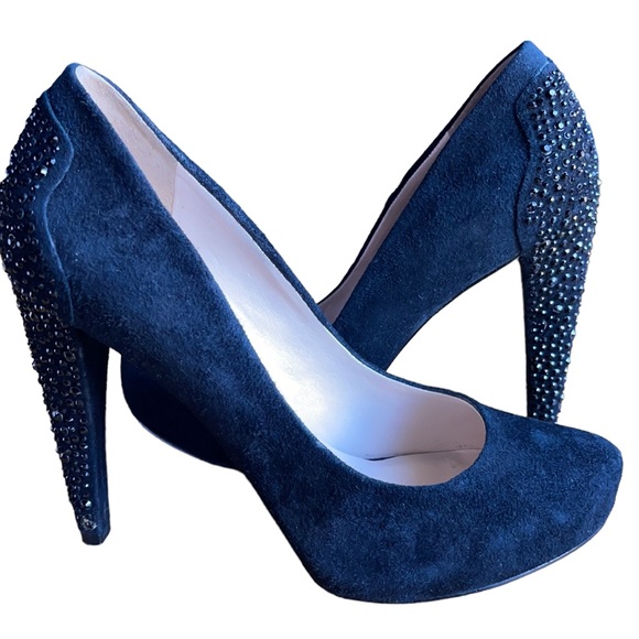 Nine West Coldfeet Black Suede Jeweled Pumps - Picture 9 of 9